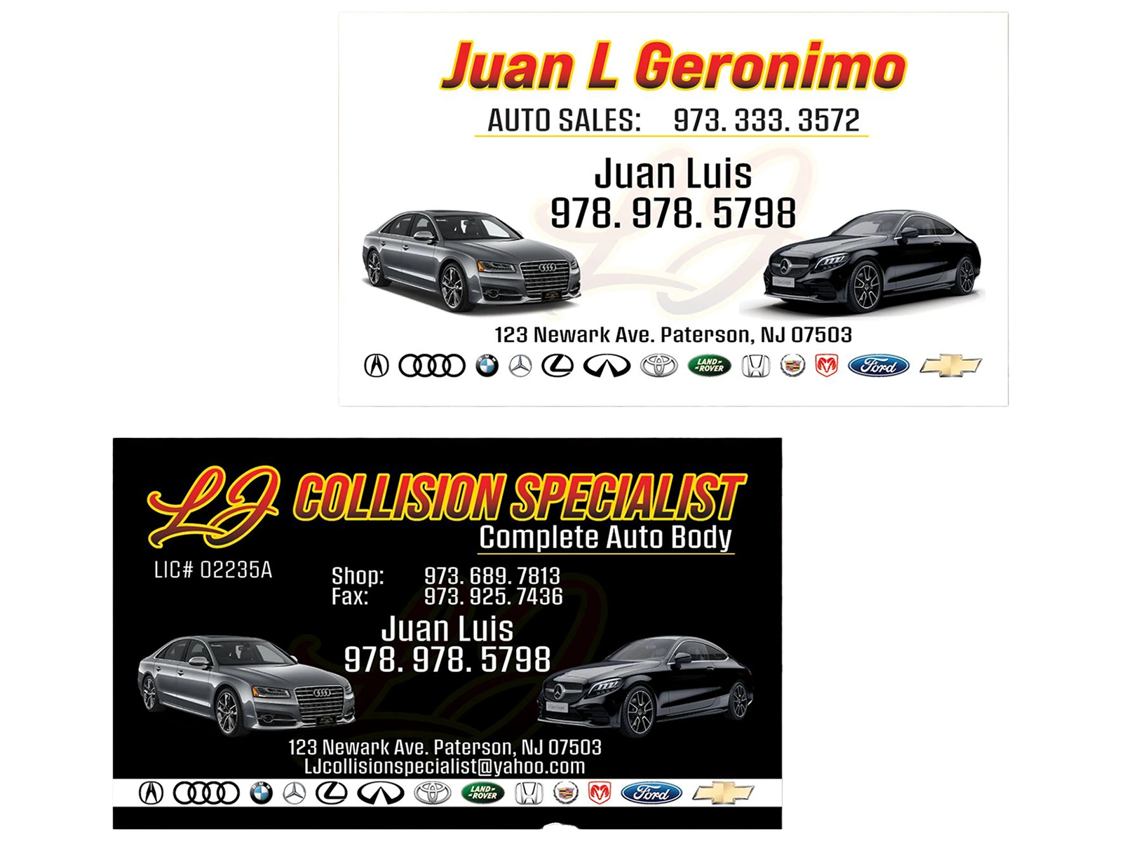 Business printing example